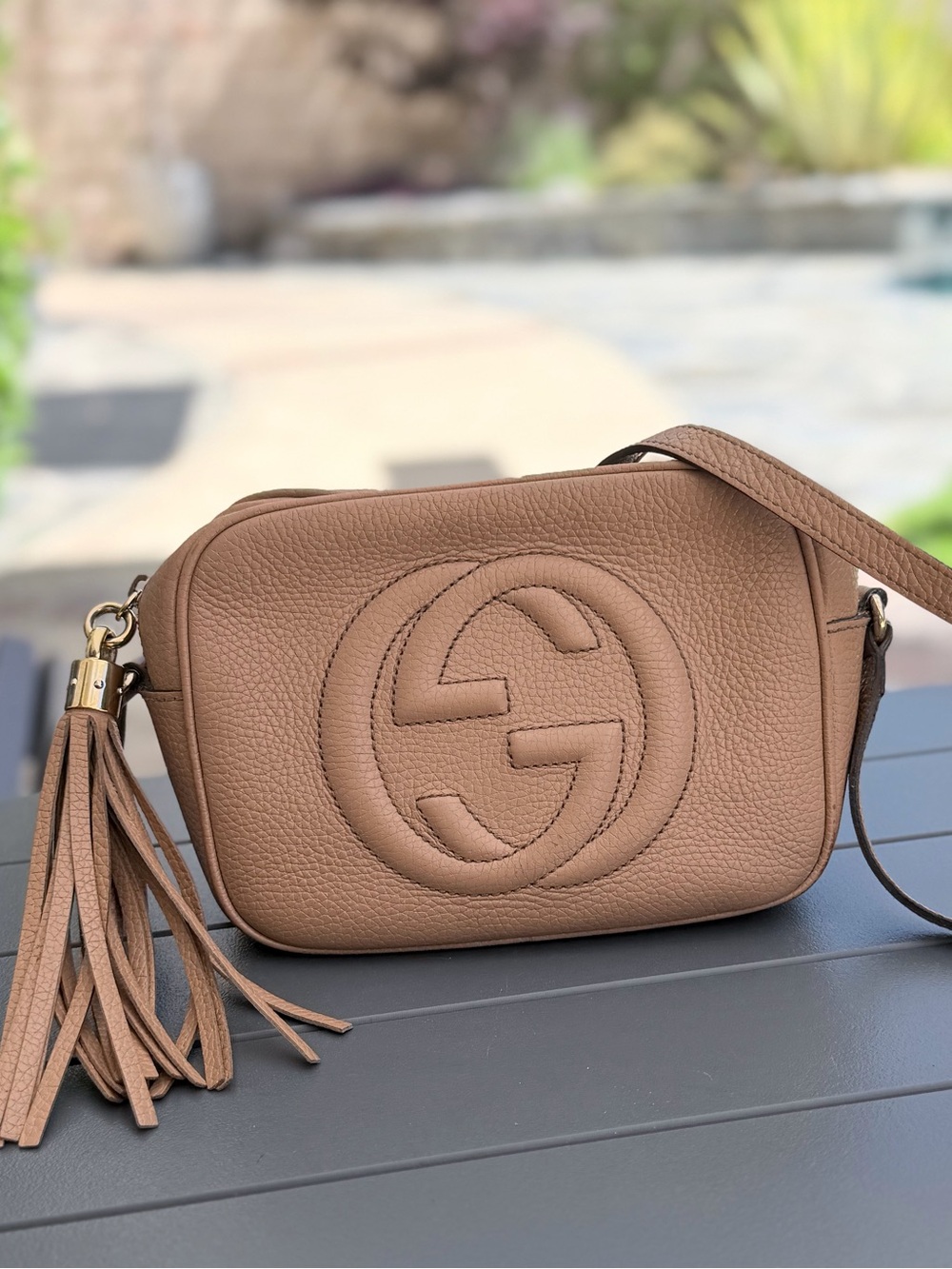 Gucci Soho Small Shoulder Bag in Rose Beige Leather